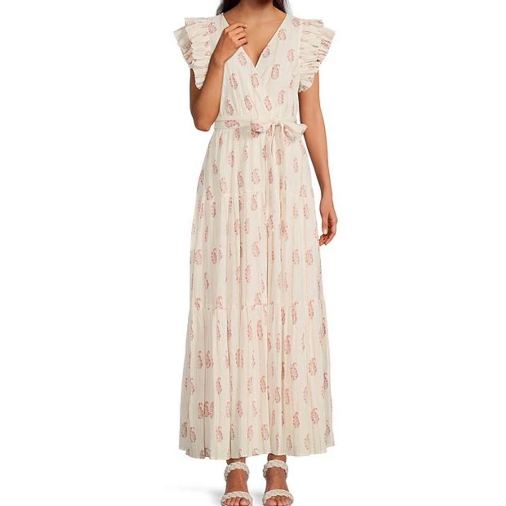 Ruffled Sleeve Tiered Maxi Dress